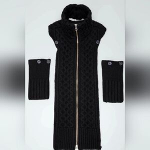 NWT Veronica Beard Dickey Insert&Cuffs In Black Wool Zip Up   $275